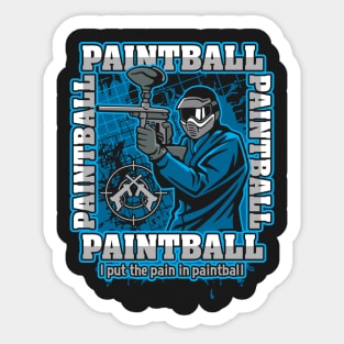 Paintball Player Blue Team Sticker